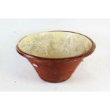 Large terracotta and glazed creamer, 53cm diameter