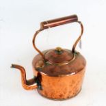 Large 19th Century copper tea pot, 33cm high