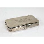 Late 19th Century field medical kit, housed in a white metal tin with presentation inscription dated