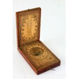 Early 19th century German pocket diptych compass in the manner of David Beringer, with paper mounted