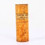 19th century treen cased 'Copy of Freedom', relating to George Langridge, dated 30th April 1836