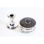George V silver and tortoiseshell dressing table pot, Birmingham 1923, maker William Hutton & Sons