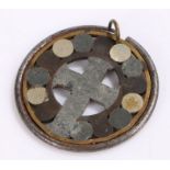 19th Century Richardsons Magneto Galvanic Battery pendant, makers details on obverse of cross, '