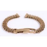 9 carat gold watch strap, with a coiled bracelet attaching to a clasp, gross weight 13.8 grams