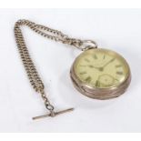 Victorian silver "The Minster Time Keeper" open face pocket watch, the case Birmingham 1895, the