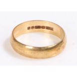 9 carat gold wedding band, ring size N gross weight 2.4 grams