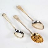 George III and later silver dessert spoons, to include George III silver dessert spoon, London 1801,