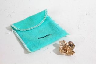 Tiffany & Co Silver brooch in the form of a flower, housed in a Tiffany & Co bag