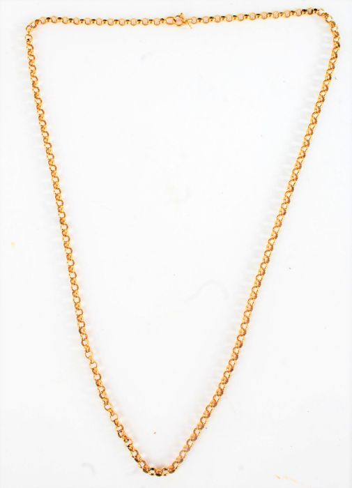 9 carat gold necklace, formed from circular links, 9.3g