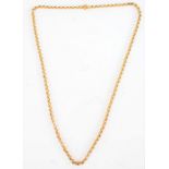 9 carat gold necklace, formed from circular links, 9.3g