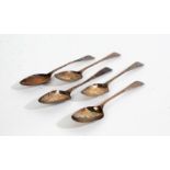 Five George III silver teaspoons, London 1810, maker Sarah & John William Blake, the old English