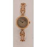 Rolex ladies 9 carat gold wristwatch, the silvered dial with Arabic hours, signed movement, with