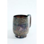 Victorian silver christening mug, Sheffield 1882, maker Atkin Brothers, with loop handle, the body