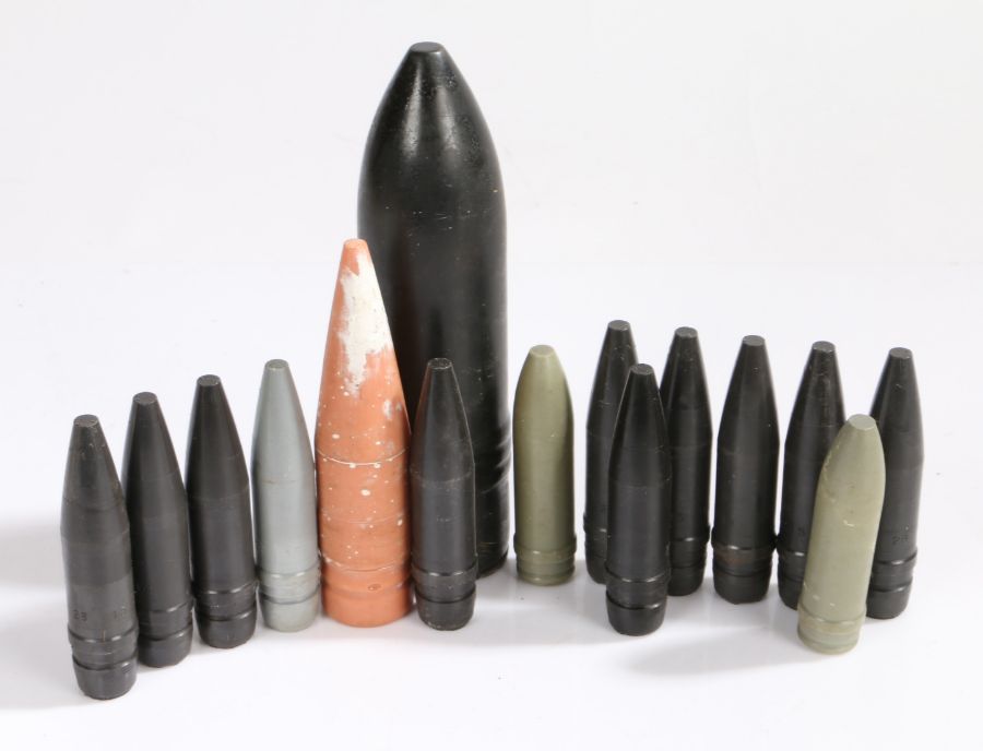 Collection of plastic projectiles for display with shell cases, appear to be mainly 20mm, (qty)