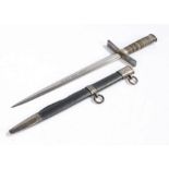 Reproduction Hitler Youth Leaders dagger, inscribed on one side of the blade with the motto Blut und