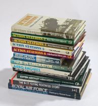 Selection of Military Aircraft themed books including, 'Action Stations' Volumes 1,2,4,5,6, relating