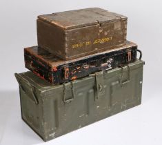 A second World War British 2" Mortar ammunition box, marked 'B 167' and dated 1943 to the lid,