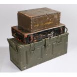 A second World War British 2" Mortar ammunition box, marked 'B 167' and dated 1943 to the lid,