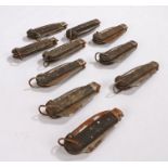 Selection of British Army clasp knives in varying conditions, (10)