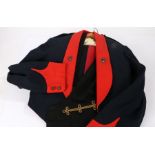 British army Officers Mess Dress uniform items, blue cloth jacket appears to be badged to The