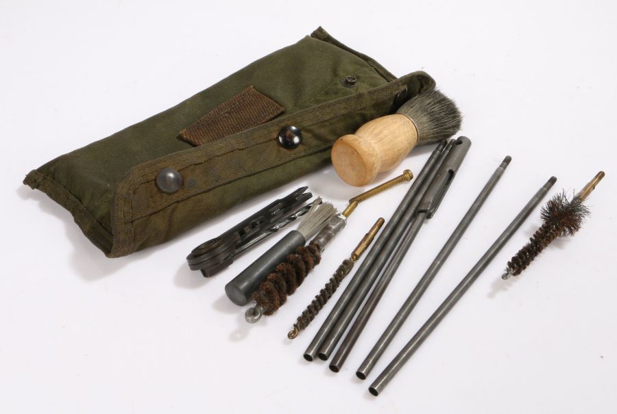 Post Second World War British army weapon cleaning kit, contained in holdall