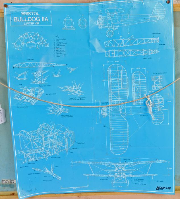 Framed print of a Bristol Bulldog aircraft by Coulson, specification sheet to reverse, 70 cm x 54 - Image 2 of 2