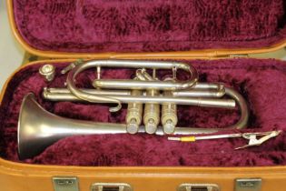 Boosey & Hawkes trumpet, cased, made in Malta
