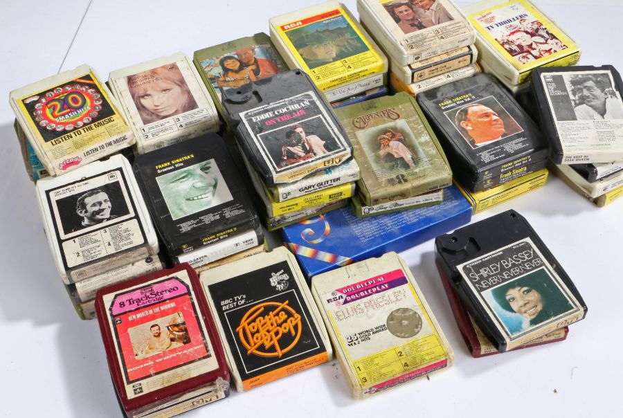 45 x 8-Track Casettes to include Leonard Cohen - Songs From A Room (42-63587). John Denver -