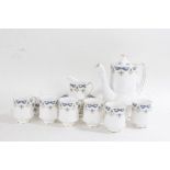 Paragon 'Boniston' coffee set, comprising coffee pot, six each cups and saucers, milk jug and