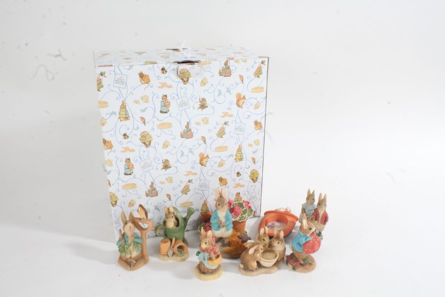Eight Beatrix Potter Peter Rabbit figures, some Border Fine Arts, to include Peter Rabbit in the
