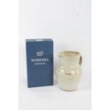 Bohemia crystal glass decanter and stopper, in original box, together with a studio pottery jug (