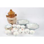 Quantity of Royal Doulton 'Fresh Flowers' dinner and tea ware, together with a rumtopf jar,