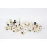 Collection of various crested china ornaments, to include Clacton war memorial (qty)