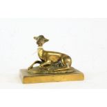 Regency bronze desk weight, modelled as a deer, 8.5cm wide