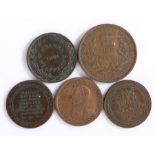 Tokens- two 1812 Duke of Wellington tokens, with list of battles including Talavera, Badajoz and