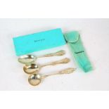 Three Tiffany & Co sterling silver spoons, to include example with statue of liberty handle,