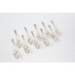 Matched set of ten George V silver teaspoons, London 1926-1929, Josiah Williams & Co (David