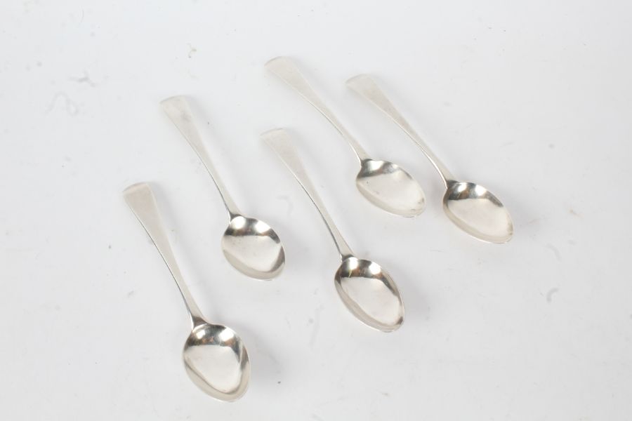 Five George III silver teaspoons, London 1819, maker William Eaton, with old English pattern