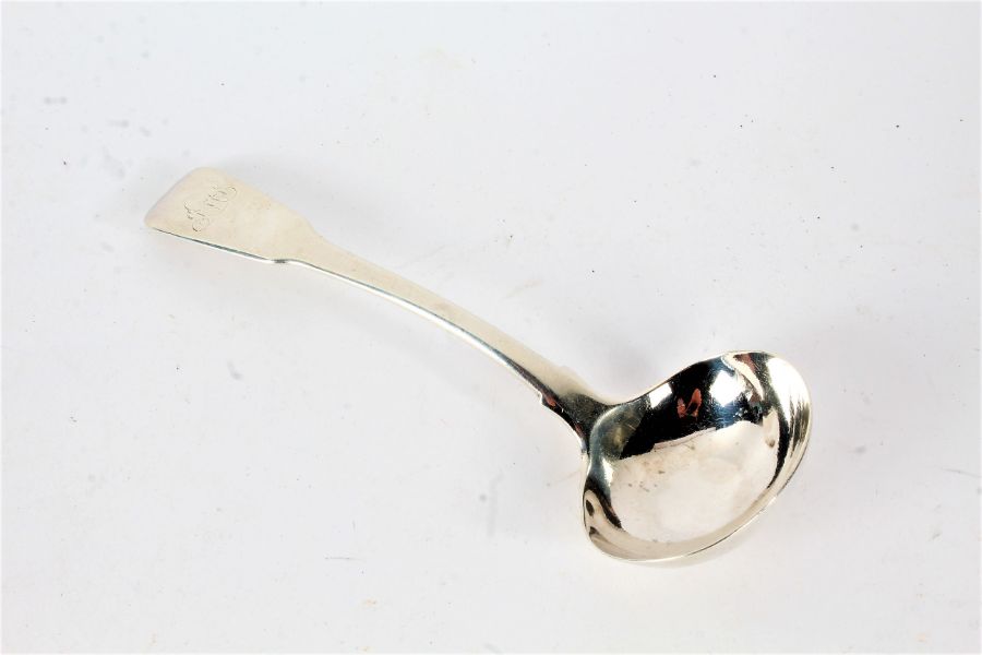 George III silver ladle, London 1813, maker William Eaton, the fiddle pattern handle with