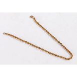 9 carat gold rope twist affect bracelet, 22.5cm long gross weight 1.4 grams