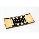 Set of six Art Deco coffee spoons, Sheffield 1930, maker Mappin & Webb, the handles with black