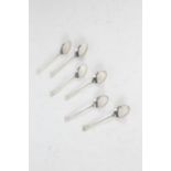 Set of six George V Art Deco silver coffee spoons, Sheffield 1935, maker Mappin & Webb, the reeded