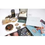 Collection of costume jewellery to include a gilt Rotory wristwatch housed within original box