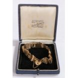 9 carat gold gate link bracelet, gross weight 7.5 grams