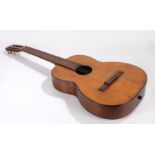 Early 20th Century Classical Guitar together with a Flute, Dolmetsch rosewood Recorder and WW1