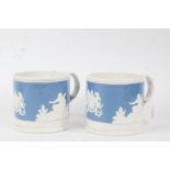 Pair of Victorian relief moulded mugs, 12.5cm diameter (2)