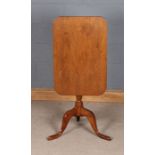 Victorian mahogany occasional table, the rectangular tilt top raised on a turned stem and tripod