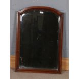 Edwardian mahogany and bevel edged dressing table mirror, 74cm tall x 52cm wide