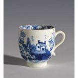 Lowestoft porcelain tea bowl in the pagoda and island pattern, 6.5cm high