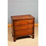 George III style mahogany bachelors chest, with brushing slide above three long drawers, on